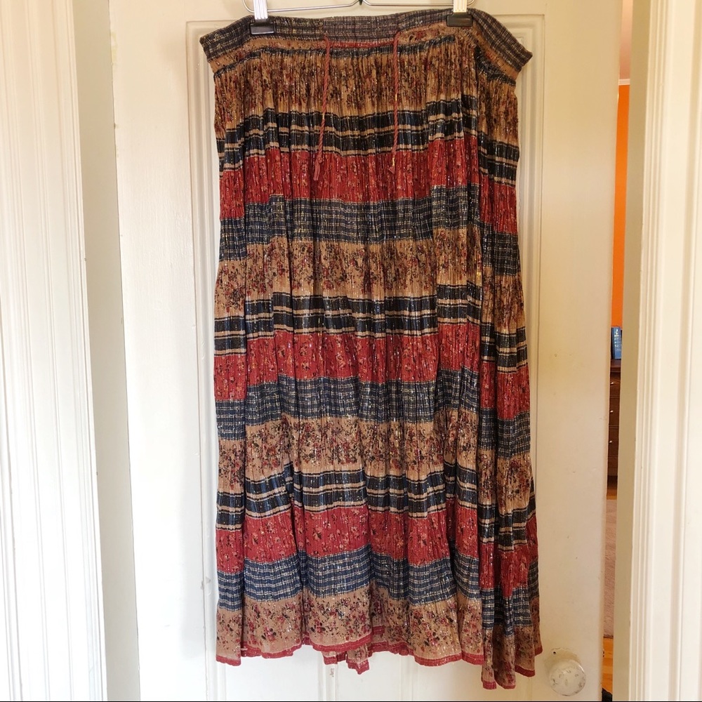 Patterned, maxi skirt, 100% cotton - Free Size